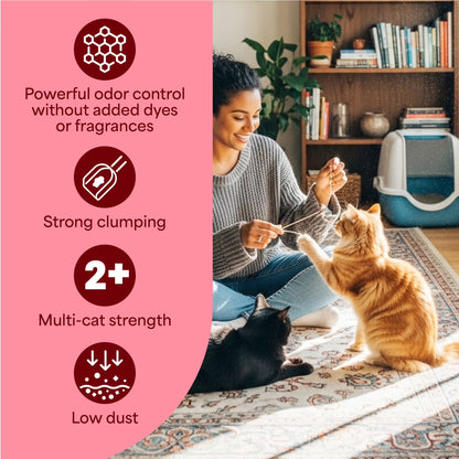 Simply Multi-Cat Clumping Cat Litter, Unscented, 14 Lb Box