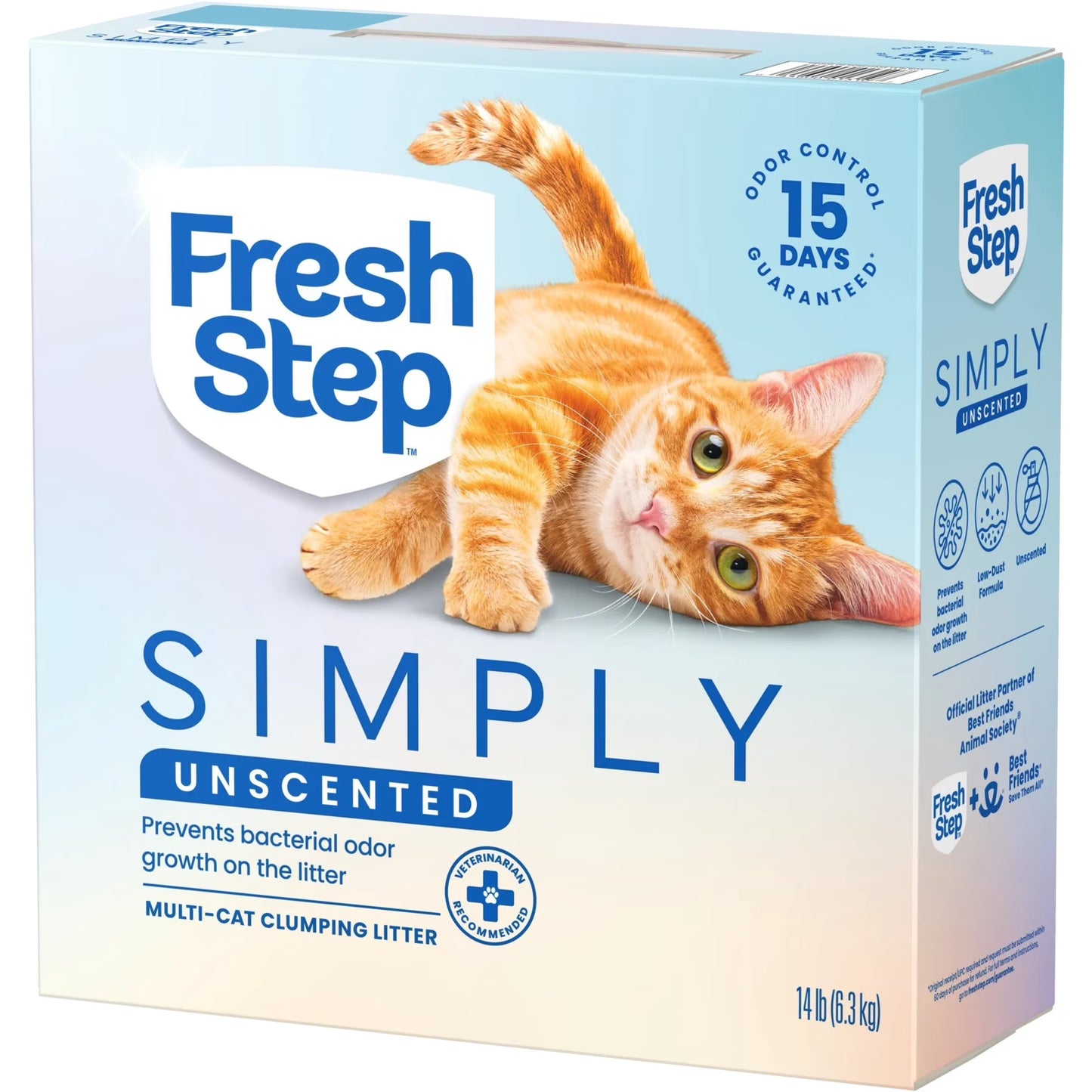 Simply Multi-Cat Clumping Cat Litter, Unscented, 14 Lb Box
