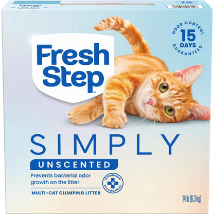 Simply Multi-Cat Clumping Cat Litter, Unscented, 14 Lb Box